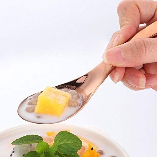 Serving Tablespoons Eco-Friendly Stainless Steel Colourful Soup Spoon,Long Handle Flatware Cutlery ,Cooking Utensil Table Spoon for Kitchen Restaurant(A)