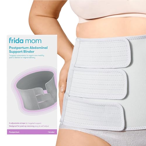 Frida Mom Belly Binder, Postpartum Essentials for Natural and C-Section Recovery, Adjustable Compression Wrap, After Birth Brace, Abdominal Band, 9 High"