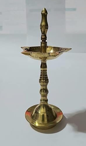 Brass Diya, Deepak, Pooja Diya, Puja Item, Religious, Brass Oil Lamp, for Pooja Indian Traditional Festival Diwali Decoration, Diya Lighting Accessories, Gift Items, Pooja Kit Lanterns, Lamps