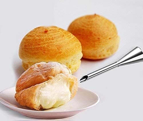 4Pcs Cream Icing Piping Nozzle Tip Stainless Steel Long Puff Nozzle Tip Decorating Tool
