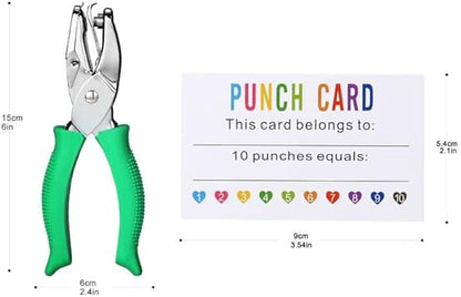 ONEDONE Punch Cards 200 Pack Reward Punch Cards with Heart Shape Hold Puncher Behavior Incentive Awards for Kids Students Teachers Home Classroom School Business Loyalty Cards - 3.5" x 2"
