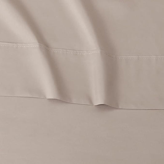 Basics Lightweight Super Soft Cooling, Easy Care Breathable Wrinkle Free Microfiber Comfortable 4-Piece Bed Sheet Set with 14-Inch Deep Pockets, Queen, Taupe, Solid