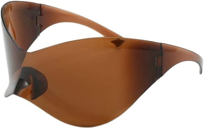 Futuristic Sunglasses Alien Wrap Around Shield Sunglasses Cycling Sun Glasses for Men Women, Eyeglasses
