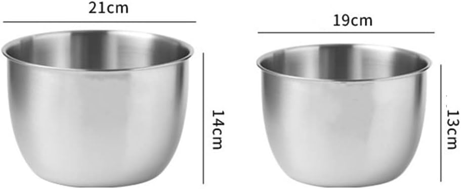 Gigicloud Stainless Steel Mixing Bowl, 304 Stainless Steel Deep Bowl Deep Anti-flying Design Kitchen Metal Bowls for Cooking Baking Mixing Marinating Cake Bread Salad