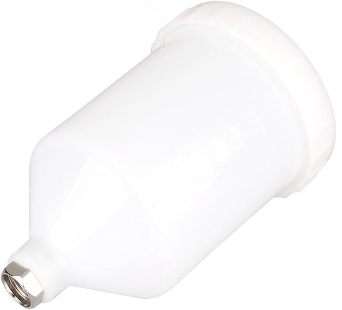 Mallofusa 600ml Spray Paint Gun Cup Air Gravity Feed Paint Spray Auto Car Pot Threaded Connector Capacity for Spray Gun White