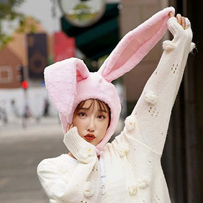 Easter Bunny Hat Ear Funny Plush Hood Women Costume Rabbit Hat Cosplay Halloween Party Holiday Hat