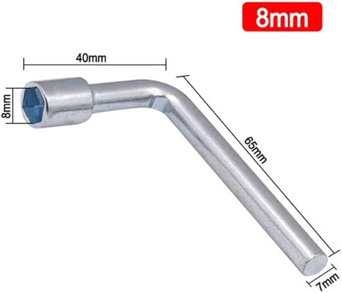 L-Shaped Socket Wrench Elbow 7-Shaped 7 8 10 12 13 14 Mm Hex Key Hexagonal Mouth Chromium-Vanadium Steel Hand Tools Accessories(8mm)
