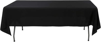 Rectangle Tablecloth - 60 x 84 Inch - Black Rectangular Table Cloth for 5 Foot Table in Washable Polyester - Great for Wedding, Restaurant, Party, Banquet Decoration