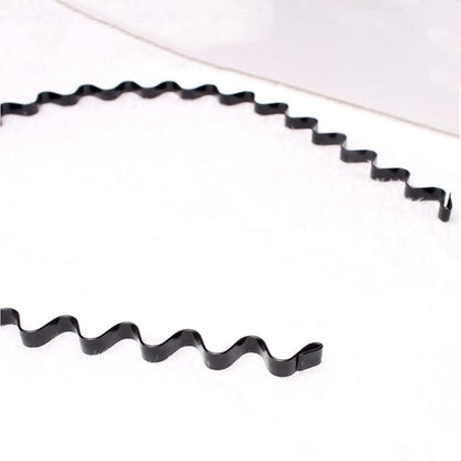 Unisex Universal 5mm Fashion Metal Elastic Black Hair Hoop Hairband Sport Head-wear Accessories
