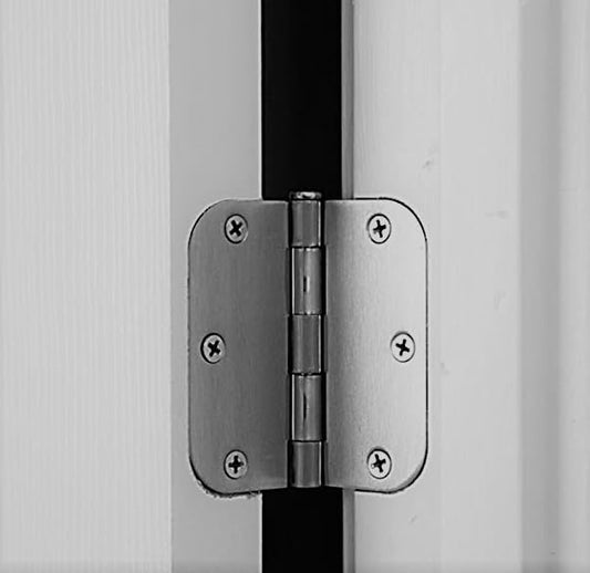 6 Value Pack of Door Hinges 3-12" Inch Satin Nickel with 58" Radius Corner by Silverline