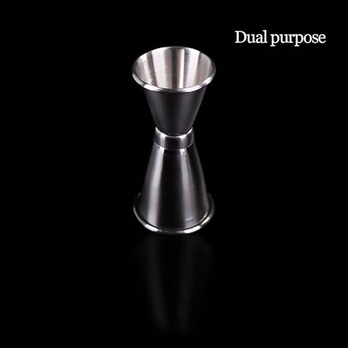 Double Jigger 0.5  1 oz 304 Stainless Steel with Recipe 15ml  30ml Measuring Cup Measure Liquor Quickly Accurately Cocktail Jigger Round Edge and Thin Waist for Comfort Holding