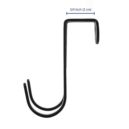 Multi-Use Over Cabinet Hook, 5 Pack, Stainless Steel, Over Door Double Hook for Drawer Cabinet, Closet, Fence, Kitchen and Bathroom, Black