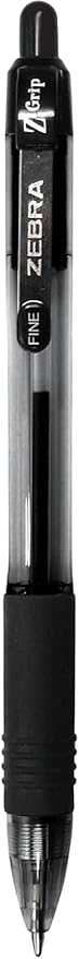 Zebra Pen Z-Grip Retractable Ballpoint Pen, Fine Point, 0.7mm, Black Ink, 12-Pack