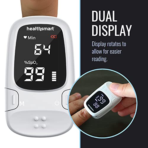 HealthSmart Digital Fingertip Sport Pulse Oximeter, Fast Results, Clinically Accurate, Easy-To-Read LED Display, Auto-Shutoff