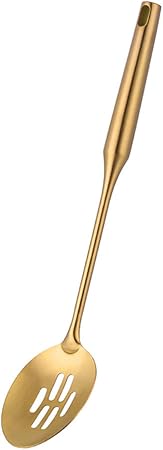 Slotted Spoon,Gold 14.69 inch Long Handle Cooking Utensil Kitchen Tool by BUY THINGS!