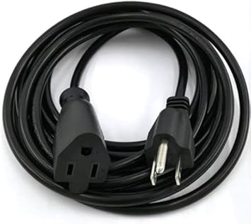 Premium Electric Cable Power Extension Cord ,Indoor Outdoor AC Power Electric Cable 16 Gauge 3 Prong 125 Volt (15FT)