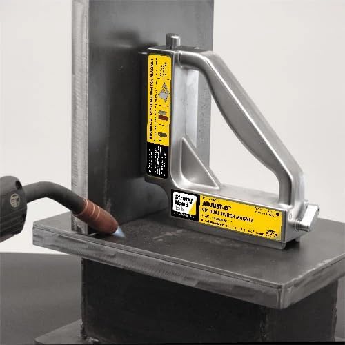 Strong Hand Tools Adjust-O 90 Dual Switch Magnetic Fabrication Square, OnOff Switches, Max. Pull Force: 120 LBS, Dimension: 6 x 6 x 1-12, MS2-80