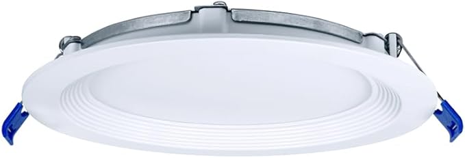 Leviton DBR60-S1W Baffle Slim Downlight, 6" Round, White