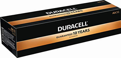 Duracell MN15P36 Standard Battery, AA, Alkaline, PK36 Lighting, 36 Count (Pack of 1), Black