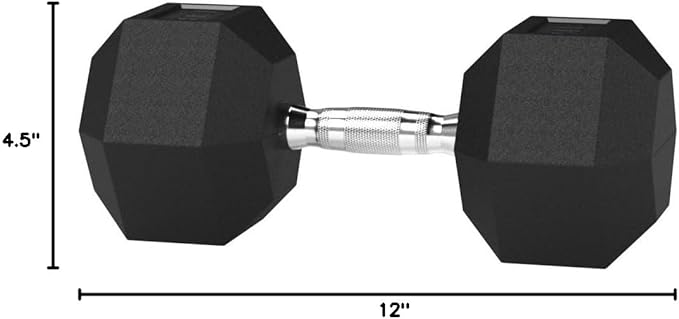 Basics Rubber Hex Dumbbell Hand Weight