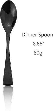 1810 Stainless Steel Dinner Spoon (Set of 4) 8.66 Inches, Black