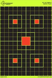 12"x18" Sight in Splatterburst Target - Instantly See Your Shots Burst Bright Florescent Yellow Upon Impact!