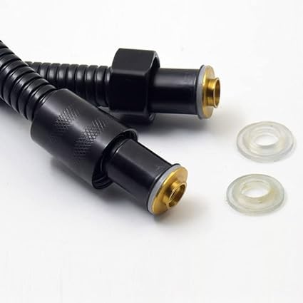 Black Stainless Steel Hose Shower Hose Long Bathroom Shower Extension Plumbing Pipe (Size : 150cm)