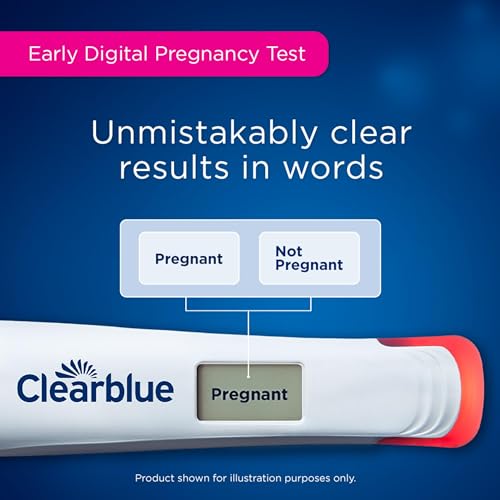 Clearblue Early Pregnancy Test Kit, at-Home Pregnancy Test Kit for Women, hCG Hormone Pregnancy Tests with Easy-to-Read Results, 7 Tests