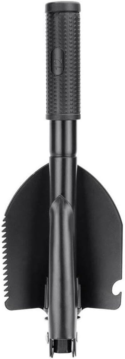 Barska Foldable Metal Shovel with Pick, Compass, and Bag for Camping, Gardening, Metal Detecting, etc, Black, One Size
