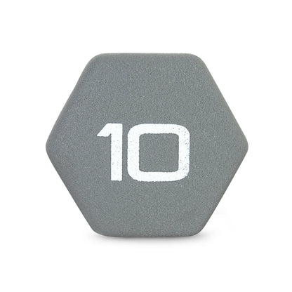 CAP Barbell 10lb Neoprene Dipped Dumbbell, Gray, Single