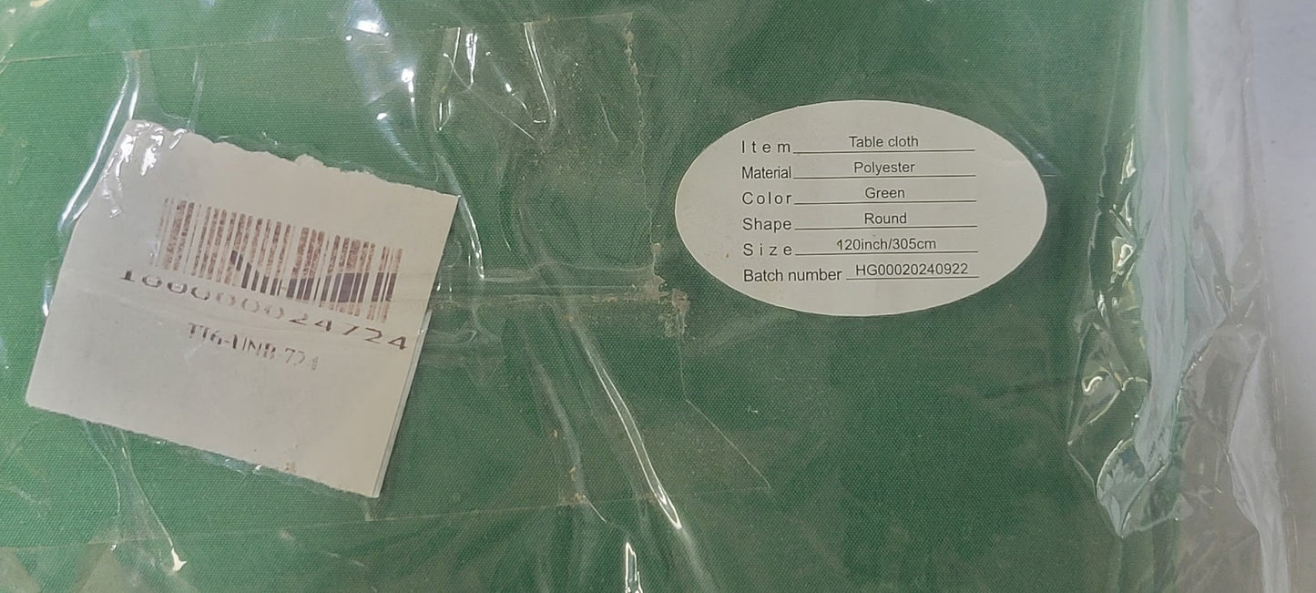 120-Inch Round Polyester Tablecloth, Emerald Green