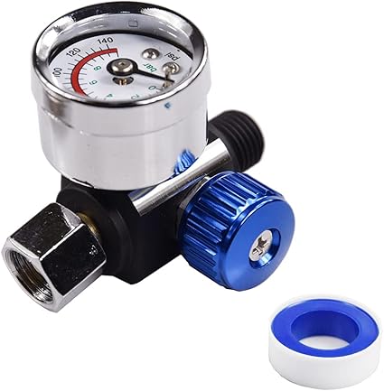 Spray Gun Air Pressure Regulator, 14"-NPT Air Pressure Regulator Kit, Air Regulating Valve Regulator, Suitable For Spray Gun Instruments And Pneumatic Tools, Better Spraying Effect