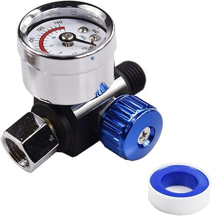Spray Gun Air Pressure Regulator, 14"-NPT Air Pressure Regulator Kit, Air Regulating Valve Regulator, Suitable For Spray Gun Instruments And Pneumatic Tools, Better Spraying Effect