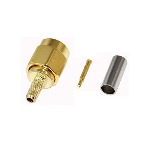 12-Pack SMA Male Crimp Straight Connector, Coax Adapter for RG188 RG178 RG316 RG174A-U/LMR100A/RFC100A Cables