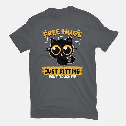 TeeFury - Free Hugs Just Kitting - Mens Animal, Cat, T-Shirt