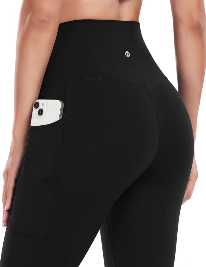 HeyNuts Workout Pro/Yoga Pro 7/8 Leggings with Side Pockets for Women, High Waisted Tummy Control Compression Pants 25''