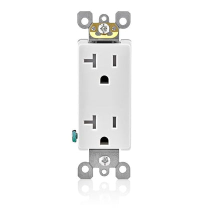 Leviton T5825 20 Amp Decora Tamper-Resistant Duplex Electrical Wall Outlet - White