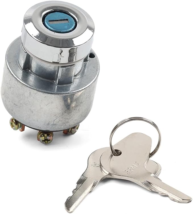 Ignition Switch With Key 66021-5514035260-31852 Steel Silver For Kubota Garden Tractor G3200 G4200 G4200H G5200H G6200H