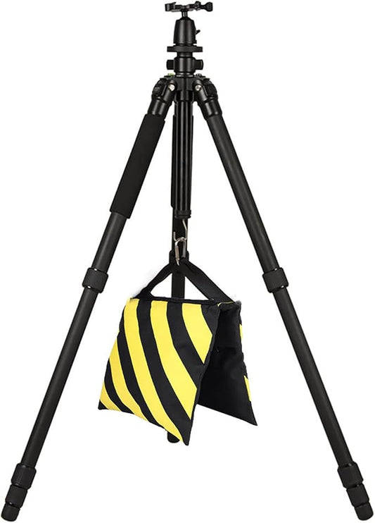 Heavy Duty Sandbag - Studio Video Sand Bag - Yellow  Black Stripes - Photography Weight Bags - for Studio Video Light Stand,Tripod