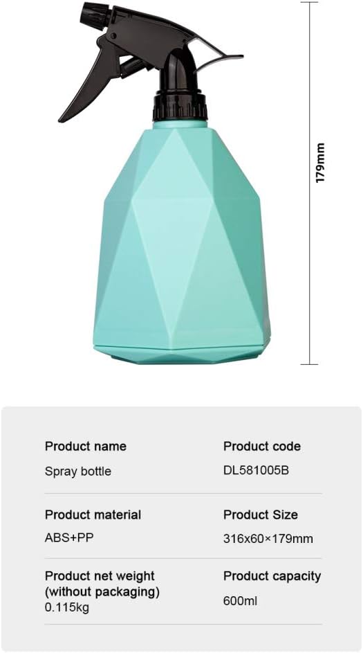 Spray Bottle 0.6L20oz,Watering Can With Adjustable Nozzle(Fine Mist and Stream), Handheld Spray Bottles For Garden, Hairdressing, Cooking, Household Cleaning