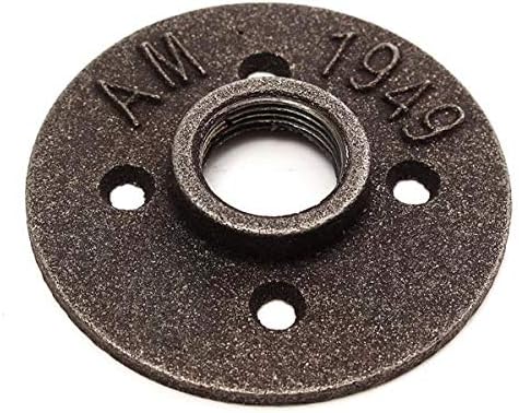 34 Inch Black Malleable Iron Floor Flange Fitting Pipe NPT Antique Wall Flange Seat