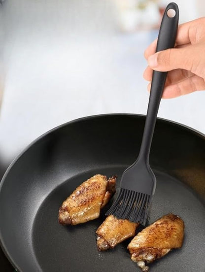 Silicon Basting Brushes, Heat Resistant Pastry Brushes, Spread Oil Butter Sauce Marinades for BBQ Grill Barbeque  Kitchen Baking (Black)