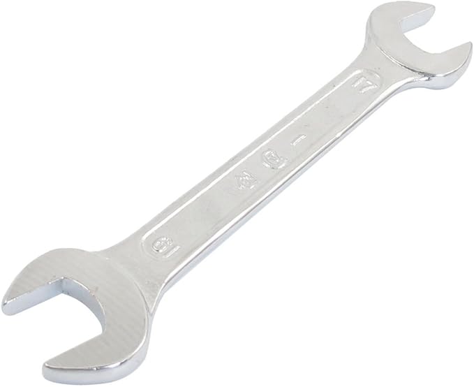 IIVVERR 17mm x 19mm Silver Tone U Shape Double Open-ended Wrench Tool (Herramienta de llave de doble boca de 17 mm x 19 mm en forma de U de doble punta
