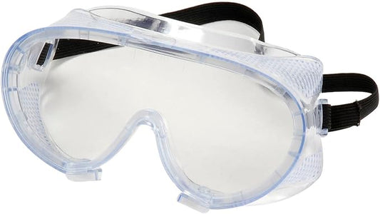 ERB Perforated Impact Resistant Goggles - Standard, Clear Lens, Black Straps