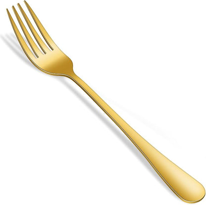 16-Piece Gold 8 Inches Stainless Steel Dinner Forks Set,Golden Silverware Fork,Durable Mirror Polishing Table Forks For Restaurant And Hotel