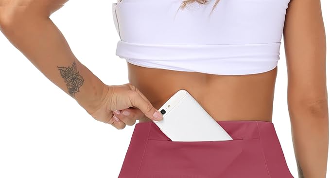 THE GYM PEOPLE Womens High Waist Running Shorts with Liner Athletic Hiking Workout Shorts Zip Pockets