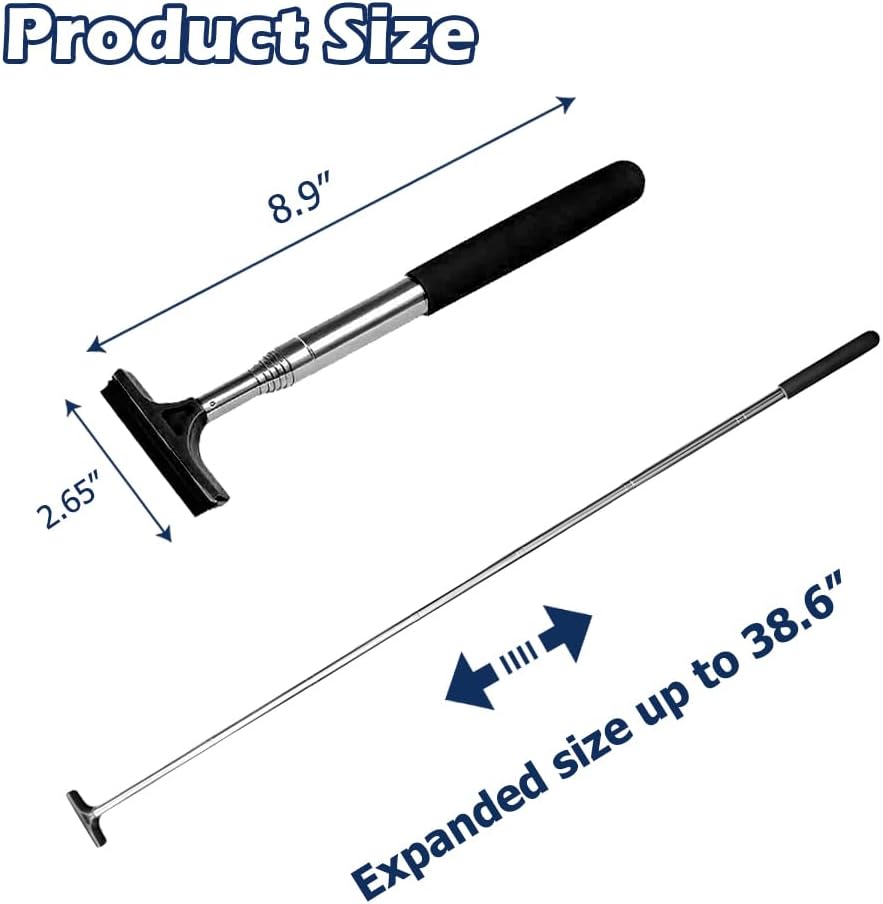 Car Side Mirror Squeegee (Black) Scalable Design, Natural-rubber Edge, Suitable for Most Pickup Trucks, Suvs, And Other Types Of Vehicles