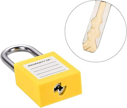 uxcell Lockout Tagout Safety Padlock 1-12-Inch Steel Shackle Keyed Alike Yellow 2Pcs