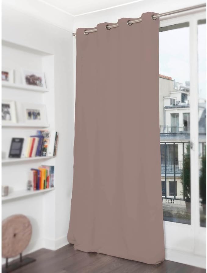 Moondream, 3-in-1 Sound Insulation Curtain, Blackout Curtain and Thermal Insulation, Patented Technology, Cotton Effect, Grommet, 55" Width x 84" Length, Beige (Pelican MC8220), 1 Panel