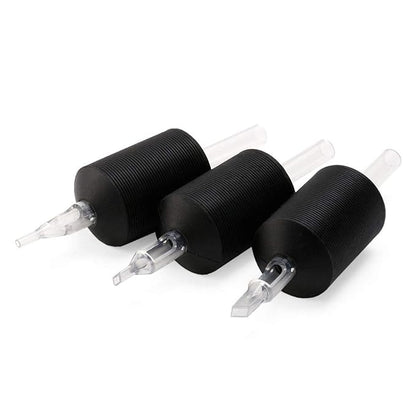 VORTEX - 1.25 Inch Soft Silicone Disposable Tube Grips, Black Color, with Clear Long Tips, 15 Count (9M)
